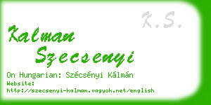 kalman szecsenyi business card